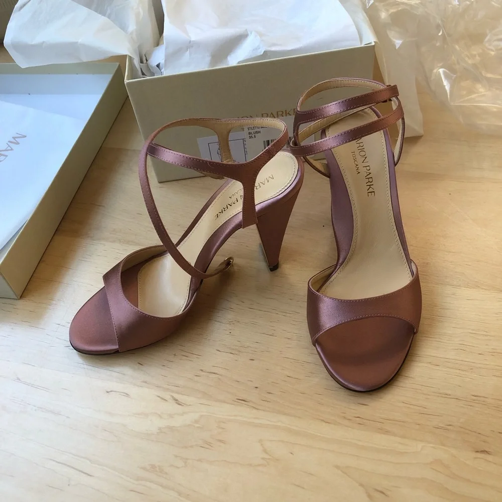 Marion Parke Loretta rose pink satin heels - Picture 4 of 8